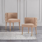 Manhattan Comfort Maya Modern Velvet Dining Chair in Nude