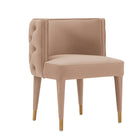 Manhattan Comfort Maya Modern Velvet Dining Chair in Nude