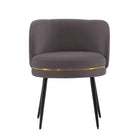 Manhattan Comfort Kaya Modern Velvet Wood Dining Chair in Gray