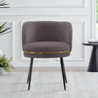 Manhattan Comfort Kaya Modern Velvet Wood Dining Chair in Gray
