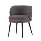 Manhattan Comfort Kaya Modern Velvet Wood Dining Chair in Gray