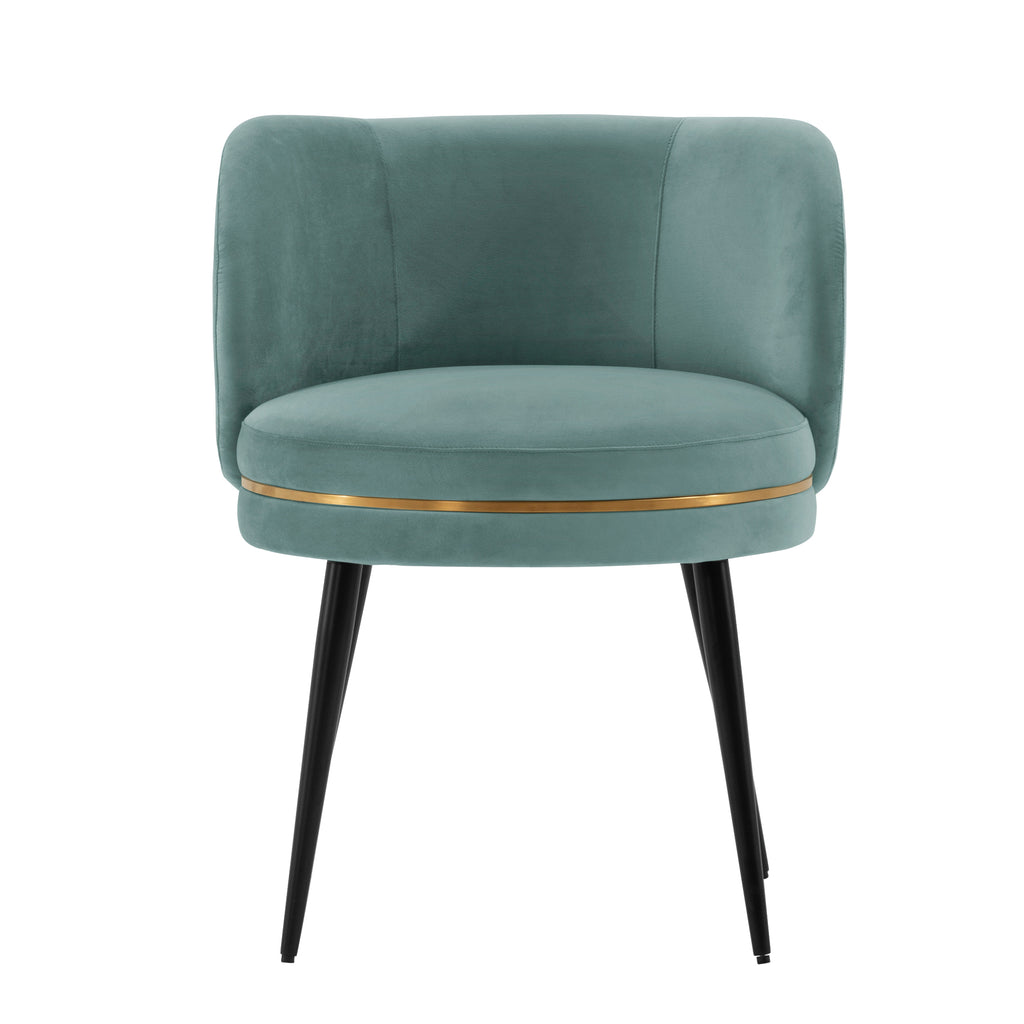 Manhattan Comfort Kaya Modern Velvet Wood Dining Chair in Mint Green
