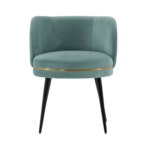 Manhattan Comfort Kaya Modern Velvet Wood Dining Chair in Mint Green