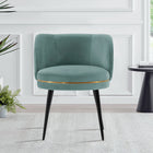 Manhattan Comfort Kaya Modern Velvet Wood Dining Chair in Mint Green