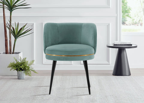Manhattan Comfort Kaya Modern Velvet Wood Dining Chair in Mint Green