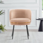 Manhattan Comfort Kaya Modern Velvet Wood Dining Chair in Nude