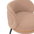 Manhattan Comfort Kaya Modern Velvet Wood Dining Chair in Nude