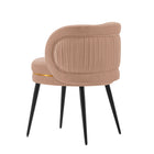 Manhattan Comfort Kaya Modern Velvet Wood Dining Chair in Nude