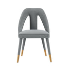 Manhattan Comfort Neda Modern Velvet Upholstered Dining Chair in Gray