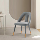Manhattan Comfort Neda Modern Velvet Upholstered Dining Chair in Gray