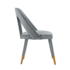 Manhattan Comfort Neda Modern Velvet Upholstered Dining Chair in Gray