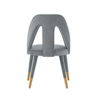 Manhattan Comfort Neda Modern Velvet Upholstered Dining Chair in Gray