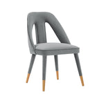 Manhattan Comfort Neda Modern Velvet Upholstered Dining Chair in Gray