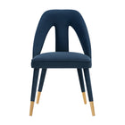 Manhattan Comfort Neda Modern Velvet Upholstered Dining Chair in Midnight Blue