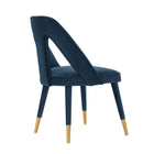 Manhattan Comfort Neda Modern Velvet Upholstered Dining Chair in Midnight Blue