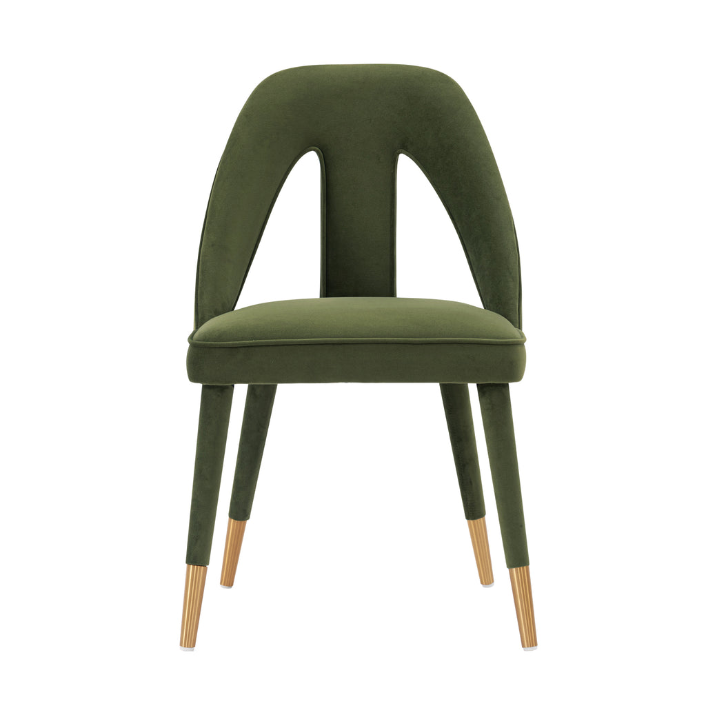 Manhattan Comfort Neda Modern Velvet Upholstered Dining Chair in Olive Green