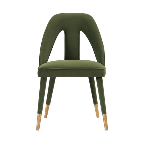 Manhattan Comfort Neda Modern Velvet Upholstered Dining Chair in Olive Green