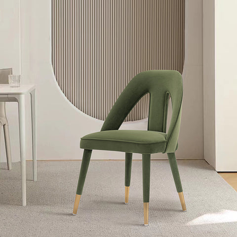 Manhattan Comfort Neda Modern Velvet Upholstered Dining Chair in Olive Green
