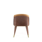 Manhattan Comfort Reeva Modern Vegan Leather Wood Dining Chair in Camel