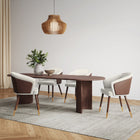 Manhattan Comfort Reeva Modern Vegan Leather Wood Dining Chair in Cream