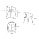 Manhattan Comfort Reeva Modern Vegan Leather Wood Dining Chair in Cream