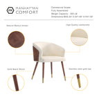 Manhattan Comfort Reeva Modern Vegan Leather Wood Dining Chair in Cream