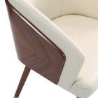 Manhattan Comfort Reeva Modern Vegan Leather Wood Dining Chair in Cream