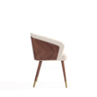 Manhattan Comfort Reeva Modern Vegan Leather Wood Dining Chair in Cream