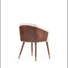 Manhattan Comfort Reeva Modern Vegan Leather Wood Dining Chair in Cream