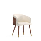 Manhattan Comfort Reeva Modern Vegan Leather Wood Dining Chair in Cream