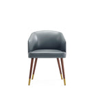 Manhattan Comfort Reeva Modern Vegan Leather Wood Dining Chair in Gray