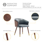 Manhattan Comfort Reeva Modern Vegan Leather Wood Dining Chair in Gray