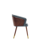 Manhattan Comfort Reeva Modern Vegan Leather Wood Dining Chair in Gray
