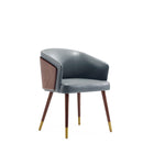 Manhattan Comfort Reeva Modern Vegan Leather Wood Dining Chair in Gray