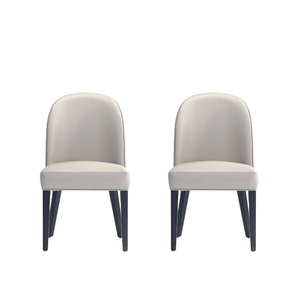 Manhattan Comfort Hillman Modern Wood Upholstered Dining Chair in Light Gray - Set of 2