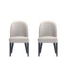 Manhattan Comfort Hillman Modern Wood Upholstered Dining Chair in Light Gray - Set of 2