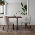 Manhattan Comfort Hillman Modern Wood Upholstered Dining Chair in Light Gray - Set of 2