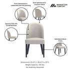 Manhattan Comfort Hillman Modern Wood Upholstered Dining Chair in Light Gray - Set of 2