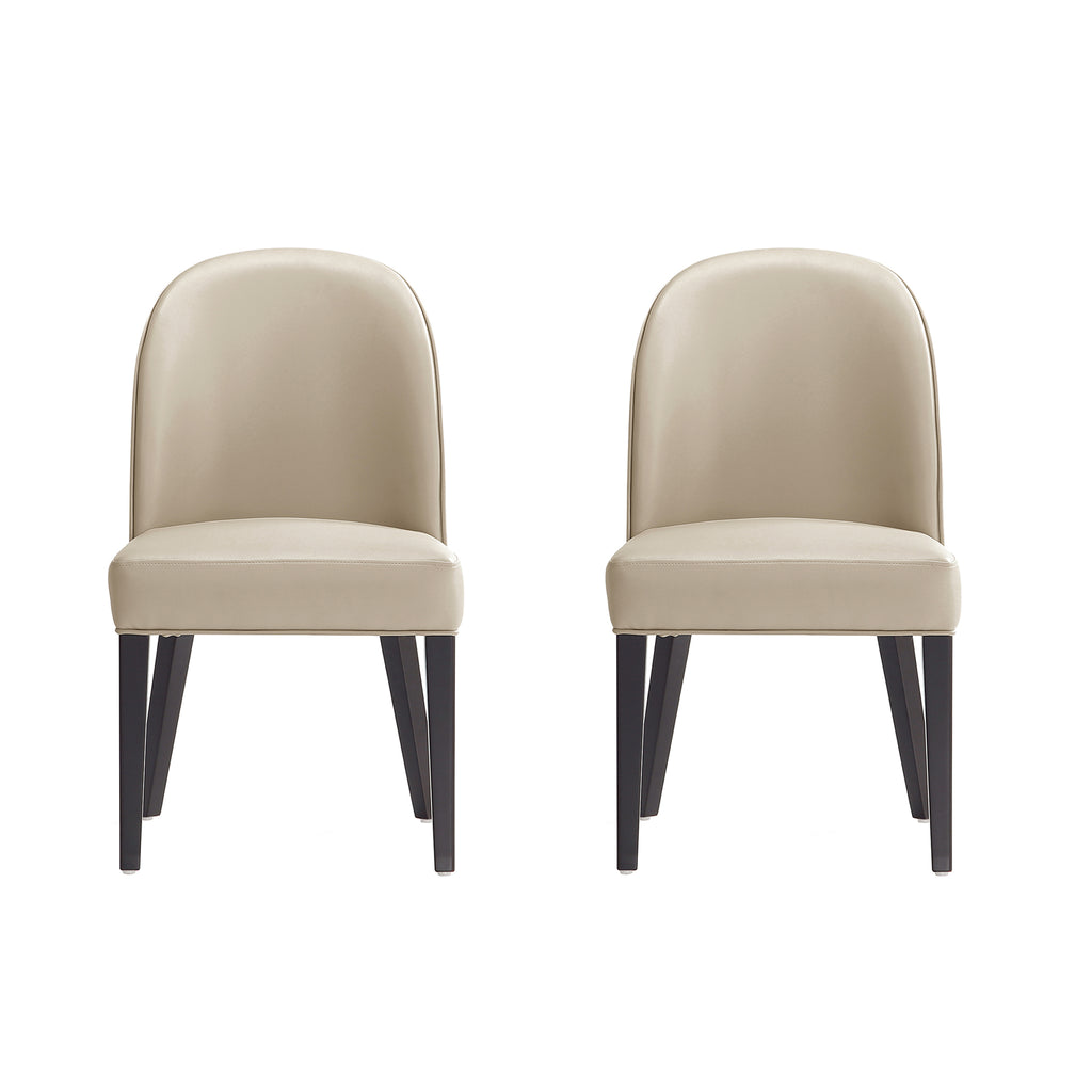 Manhattan Comfort Hillman Modern Wood Upholstered Dining Chair in Sand - Set of 2