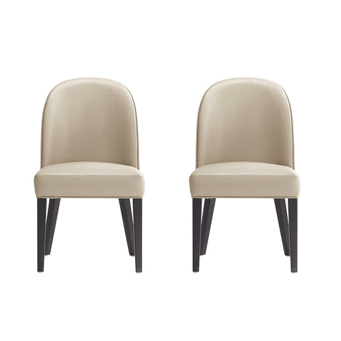 Manhattan Comfort Hillman Modern Wood Upholstered Dining Chair in Sand - Set of 2