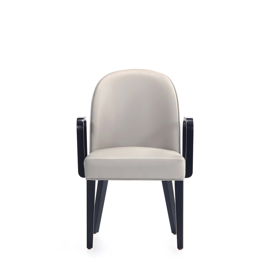 Manhattan Comfort Hillman Modern Wood Upholstered Armchair in Light Gray