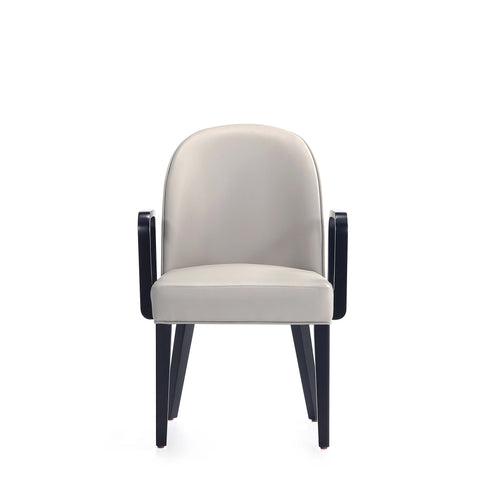 Manhattan Comfort Hillman Modern Wood Upholstered Armchair in Light Gray
