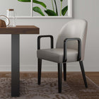 Manhattan Comfort Hillman Modern Wood Upholstered Armchair in Light Gray