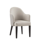 Manhattan Comfort Hillman Modern Vegan Leather and Velvet Wood Armchair in Light Gray