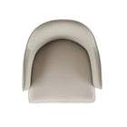 Manhattan Comfort Hillman Modern Vegan Leather and Velvet Wood Armchair in Light Gray