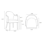 Manhattan Comfort Hillman Modern Vegan Leather and Velvet Wood Armchair in Sand