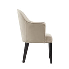 Manhattan Comfort Hillman Modern Vegan Leather and Velvet Wood Armchair in Sand