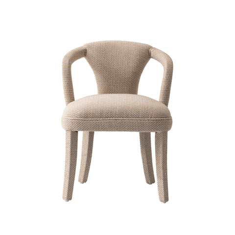 Manhattan Comfort Palmer Mid-Century Modern Tweed Upholstered Armchair in Gold Dust