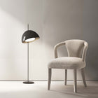 Manhattan Comfort Palmer Mid-Century Modern Tweed Upholstered Armchair in Gold Dust