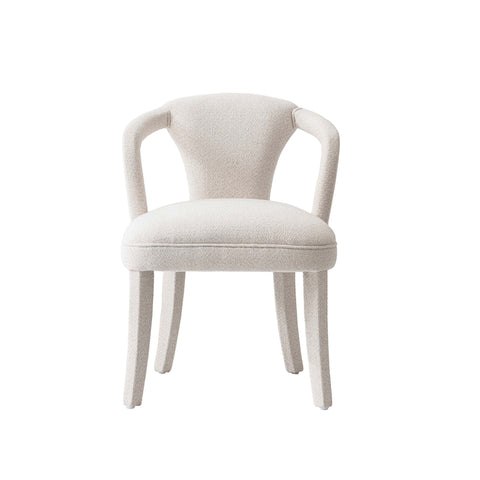 Manhattan Comfort Palmer Mid-Century Modern Tweed Upholstered Armchair in Ivory